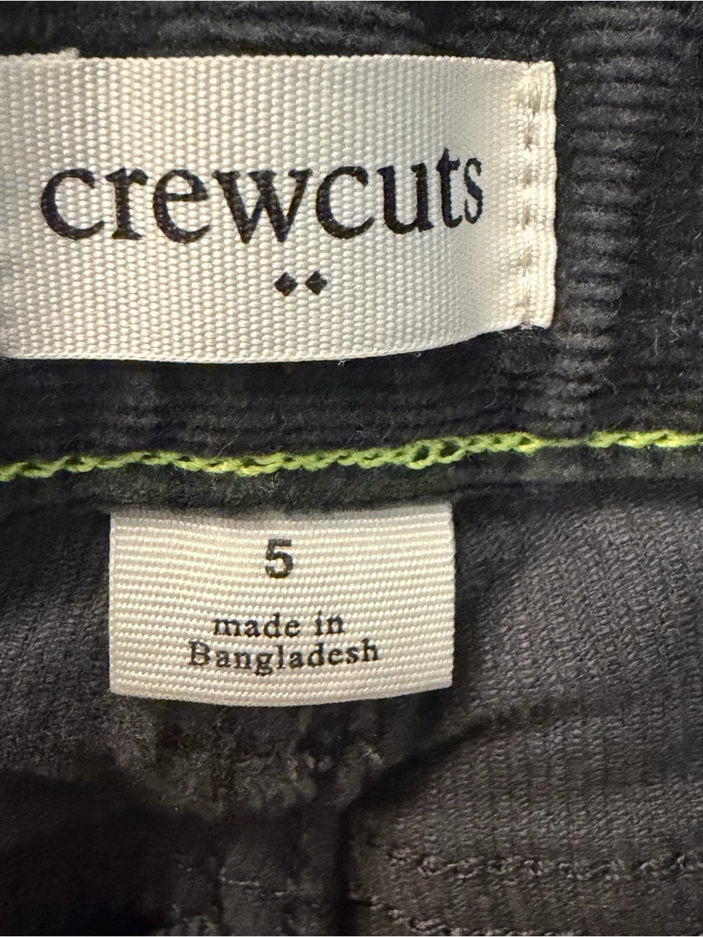Crewcuts J.Crew Boys Grey Corduroy Pants Size 5 - Picture 5 of 7